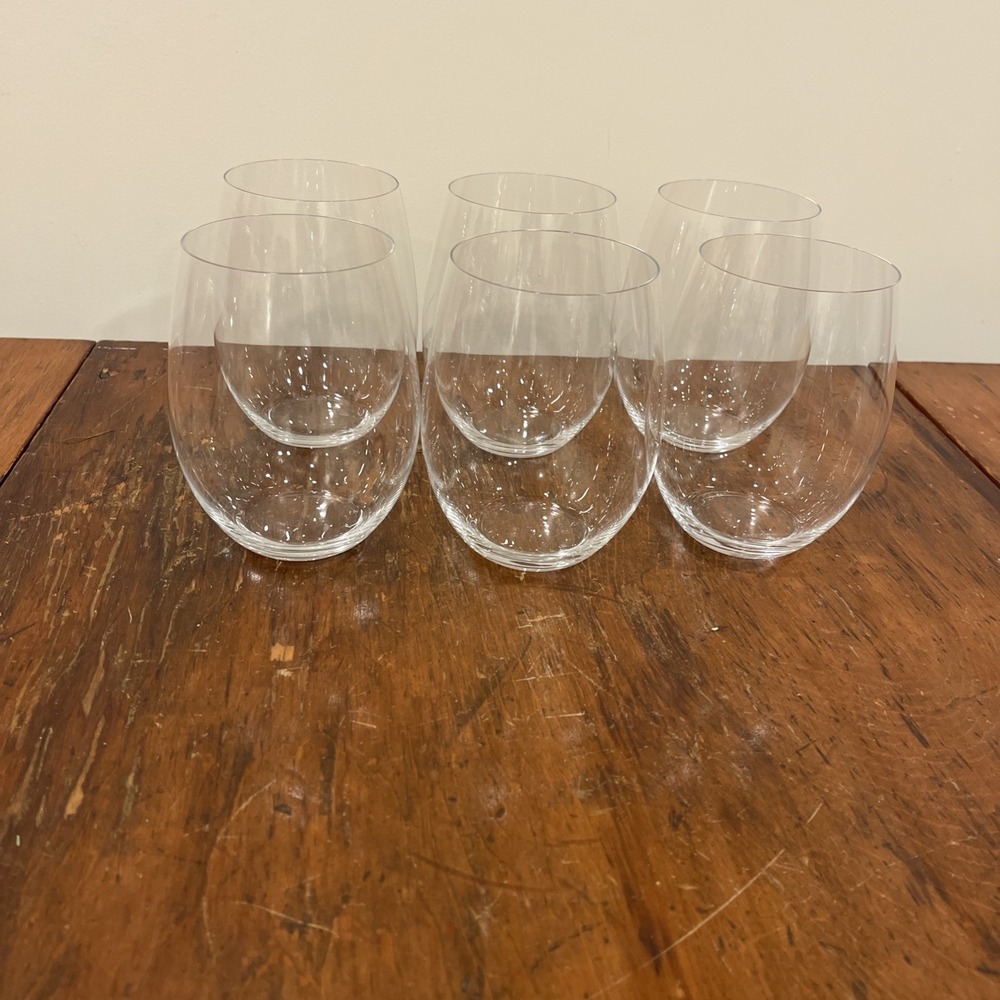 Riedel Stemless Wine Glass Tumbler 6" Tall Barware Set of 6 Merlot Cabernet